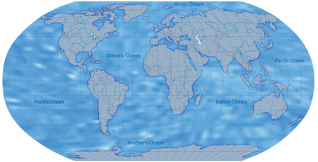Map of world as an overview map in blueのイラスト素材