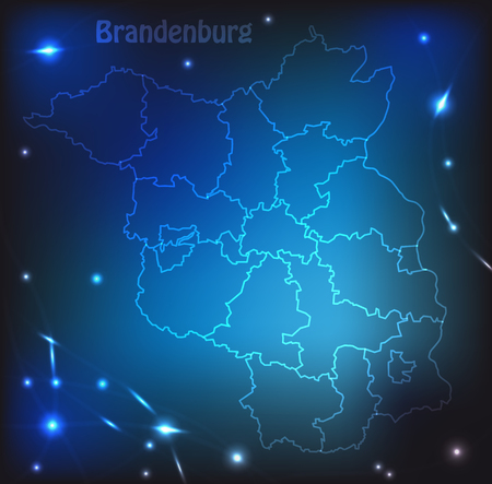 Map of Brandenburg with borders with bright colorsのイラスト素材