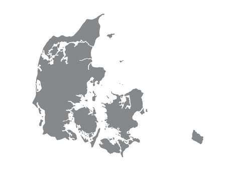 Map of Denmark with borders in grayのイラスト素材