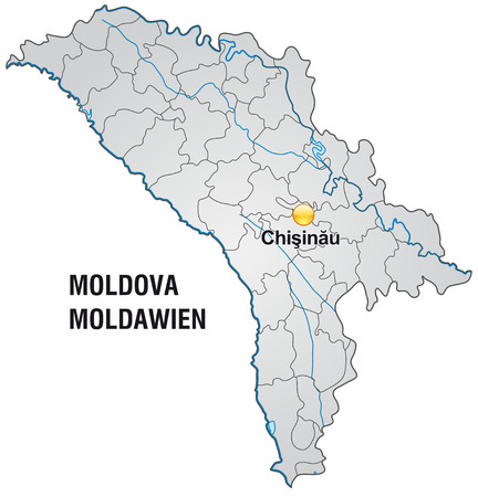 Map of moldavia with borders in grayのイラスト素材