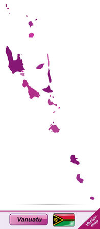 Map of Vanuatu with borders in violetのイラスト素材