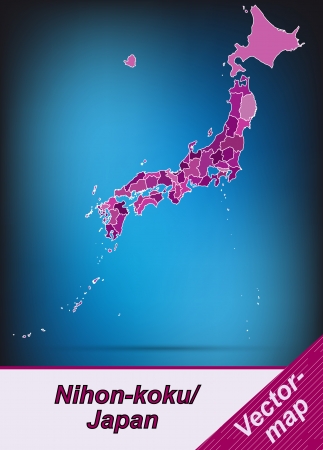 Map of Japan with borders in violetのイラスト素材