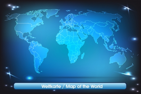 Map of world with borders with bright colorsのイラスト素材