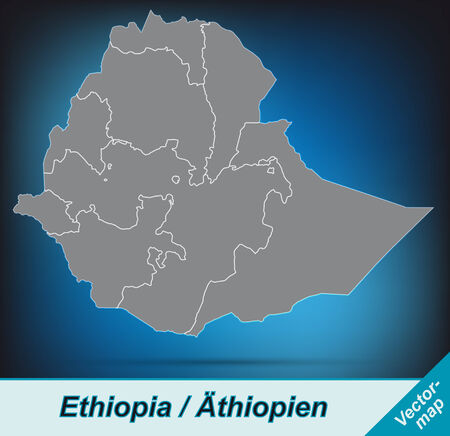 Map of Ethiopia with borders in bright grayのイラスト素材