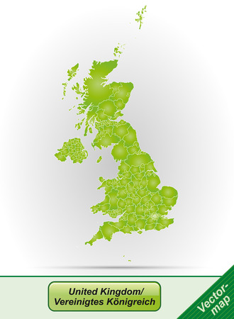 Map of England with borders in greenのイラスト素材