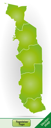 Map of togo with borders in greenのイラスト素材