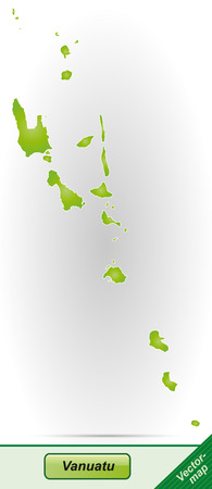 Map of Vanuatu with borders in greenのイラスト素材