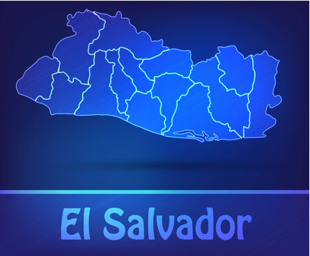 Map of el-salvador with borders as scribleのイラスト素材