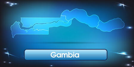 Map of Gambia with borders with bright colorsの写真素材