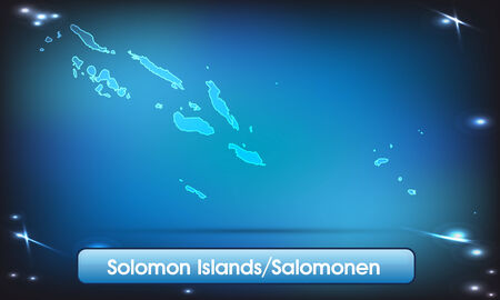 Map of solomon islands with borders with bright colorsの写真素材