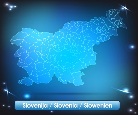 Map of Slovenia with borders with bright colorsの写真素材