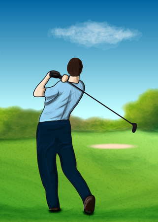 On the golf courseのイラスト素材