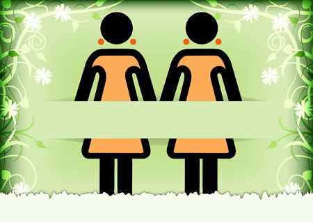Congratulations card for same-sex marriageのイラスト素材
