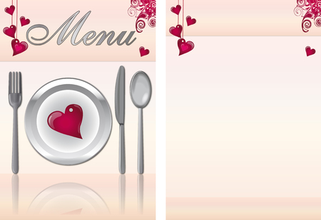 Menu card for Valentines dayのイラスト素材