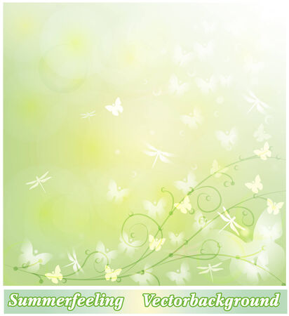 Background butterflies in summer in pastelのイラスト素材