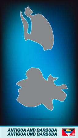 Map of antigua and barbuda with borders in bright grayのイラスト素材