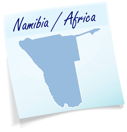 Map of Namibia as sticky note in blueのイラスト素材