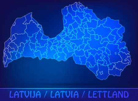 Map of Latvia with borders as scribleの写真素材