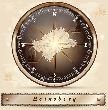 Map of Heinsberg with borders in bronzeの写真素材