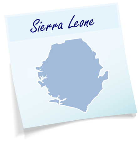 Map of sierra leone as sticky note in blueのイラスト素材