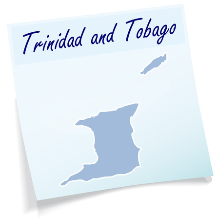 Map of Trinidad and Tobago as sticky note in blueのイラスト素材
