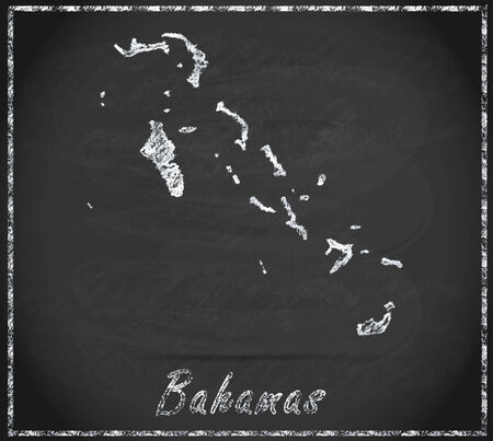 Map of Bahamas as chalkboardの写真素材