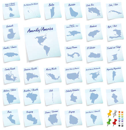 Collage of America as sticky noteの写真素材