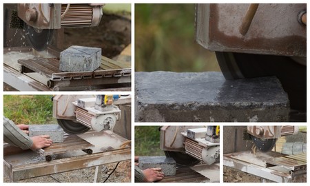 collage stone sawの写真素材