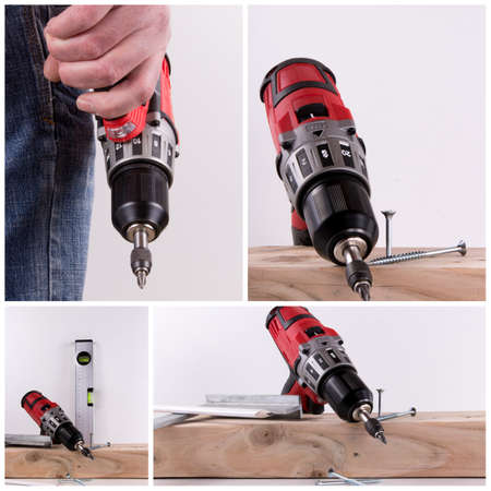 collage cordless screwdriverの写真素材