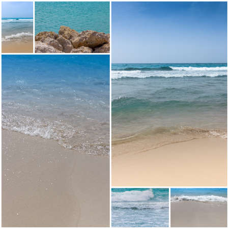 Collage sea and beachの写真素材