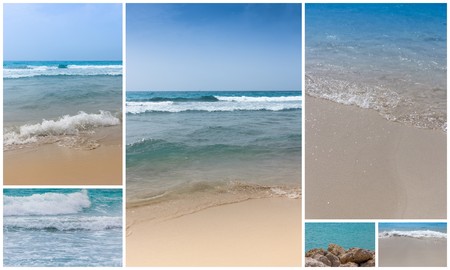 Collage sea and beachの写真素材
