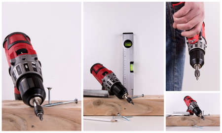 collage cordless screwdriverの写真素材