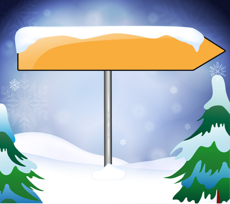 wintry place name sign emptyのイラスト素材
