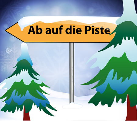 Hit the slopes as place name signのイラスト素材