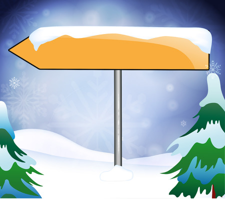 wintry place name sign emptyのイラスト素材