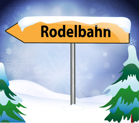 Toboggan run as a place name signのイラスト素材