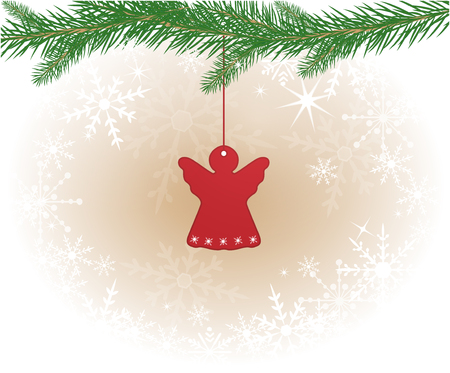 Christmas background with angelのイラスト素材
