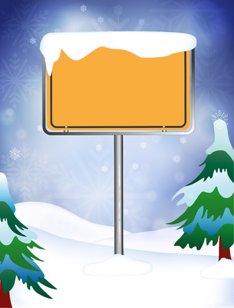 wintry place name sign emptyのイラスト素材