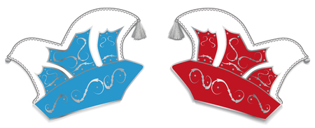 Fool caps in red and blueのイラスト素材