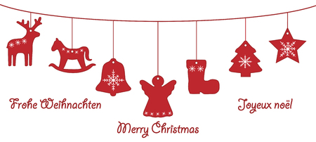 Isolated red trailer for Christmasの写真素材