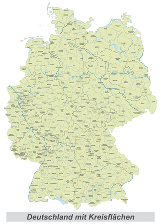 Germany map with counties landmarks and inscriptionsの写真素材