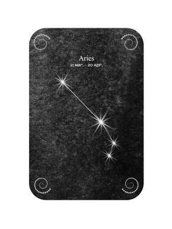 Watercolor zodiac sign Aries Constellation on dark black background.の写真素材