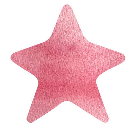 Watercolor illustration of pink star. Baby girl illustrationの写真素材