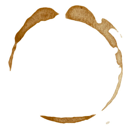 Coffee cup rings isolated on a white background.の写真素材