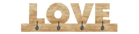 Watercolor wooden coat hanger for family printの写真素材