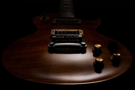 Beautiful sunburst electric guitar isolatedの写真素材