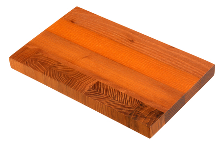New rectangular wooden cutting board, isolated on white backgroundの写真素材