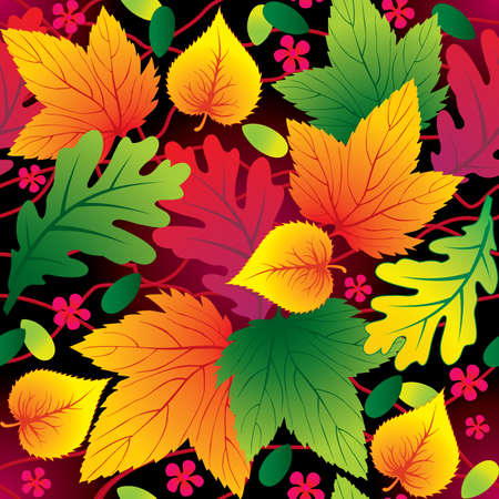 Autumn seamless background with leaf のイラスト素材