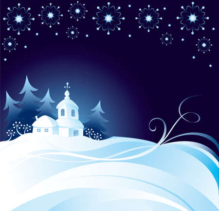 Christmas night backgroundのイラスト素材