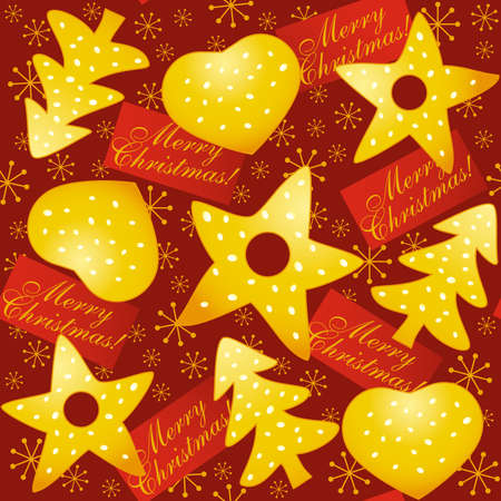 Seamless background with Christmas objectsのイラスト素材